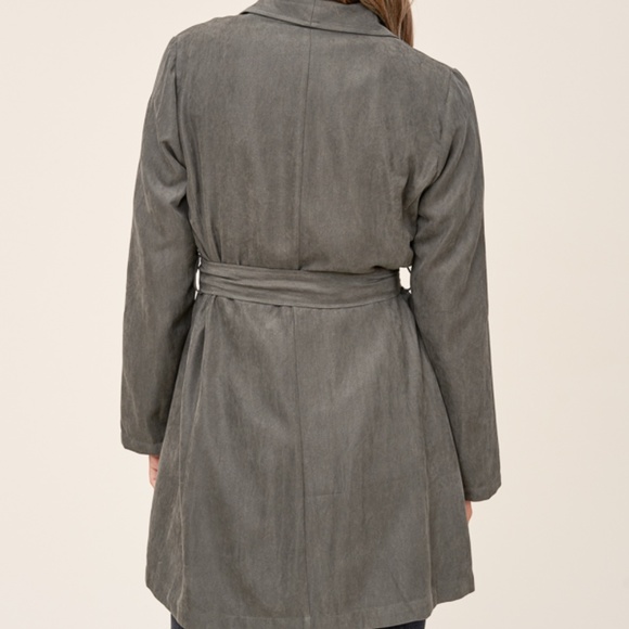 NWT Belted Wrap Coat in Olive - Picture 8 of 8
